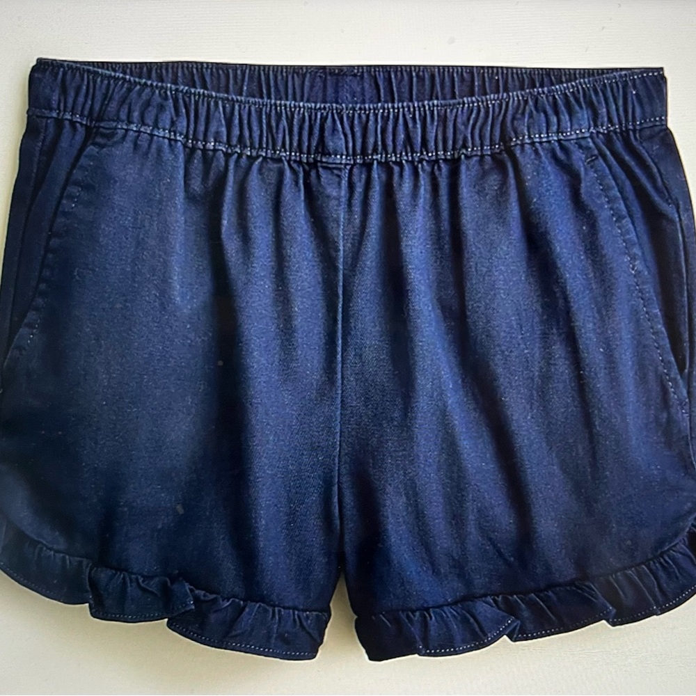 NWT J. Crew Crewcuts Soft Chino Ruffle Hem Navy Blue Shorts